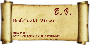 Brösztl Vince névjegykártya