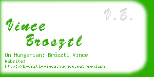 vince brosztl business card