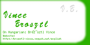 vince brosztl business card